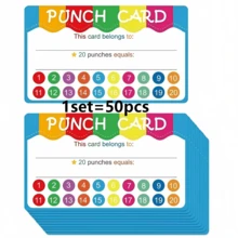 50 Tarjetas de Recompensa Arcoíris, 20 Ranuras de Perforación, Reglas de Propietario y Recompensa Personalizables, Vibrantes y Llamativas, Adecuadas para Incentivo de Comportamiento de Estudiantes en el Aula, Seguimiento de Puntos, Ayudando a Desarrollar Buenos Hábitos - Multicolor - Ver 8