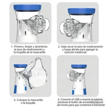 Nebulizador de malla portátil silencioso, inhalador ultrasónico recargable USB, equipo de cuidado respiratorio para uso doméstico, incluye mascarillas para niños y adultos - Ver 3