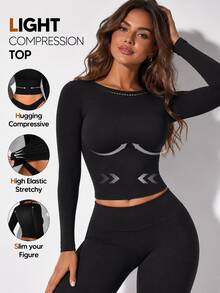 Women's Basic Long Sleeve Fitted Blouse - Black - View 1
