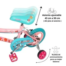 THE BABY SHOP Bicicleta Infantil Rodada 12 con Ruedas de Entrenamiento y Asiento Ajustable Unibike para Niños 4-6 Años - Rosa - Ver 7