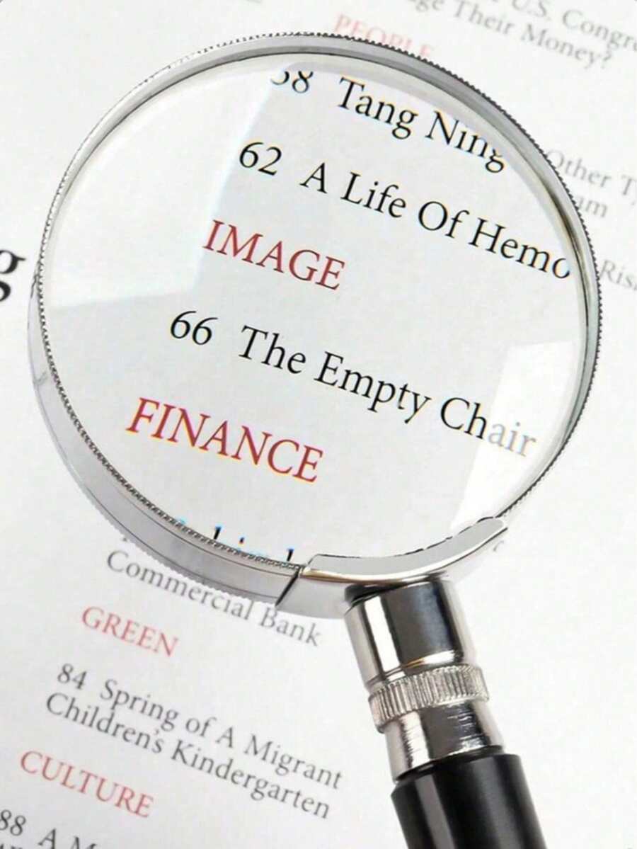 1pc Metal Frame Glass Lens Handheld Magnifying Glass Suitable For Reading - A - View 1