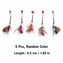 Random Color 5pcs Cat Teaser Stick Replacement Heads (Suitable For 2-16 Lbs Cats), Feather Fly Design, Plush Body + Feather Wings, With Colorful Bell And Rotating Lobster Clasp. Feathers Flutter + Bell Sounds When Shaken, Stimulating Cat's Hunting Instinct, Multi-Color Random Shipment, Interactive Cat Teasing For Self-Entertainment And Boredom Relief, Compatible With Most Cat Teaser Sticks. - Multicolor - View 2
