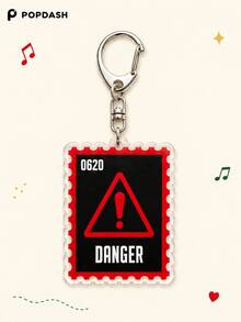 1/6Pcs Korean Music Song Commemorative Stamp Style Acrylic Keychain, Vintage Album Theme Bag Charm, Backpack Key Ring Decoration, Fan Collection Gift - Multicolor - View 11