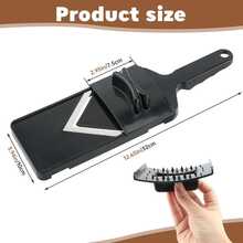 V-Shaped Kitchen Slicer, Handheld Vegetable Slicer With Hand Protection, Metal Blade, Suitable For Potatoes, Cucumbers, Carrots, Cabbage, Easy To Clean And Store - Multicolor - View 3