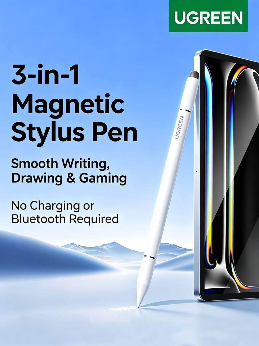 UGREEN LP952 Capacitive Stylus Touch Screen Pen Universal Magnetic Stylus For IPad, Huawei, Apple, Xiaomi, Android, Honor, Switch - White - View 1