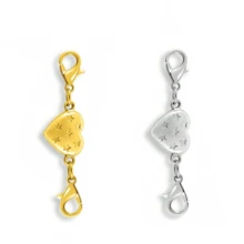 Fashion Alloy Magnetic Clasp Converter, Heart-Shaped Lobster Claw Design, Suitable For Necklaces And Bracelets, Gold And Silver, Charming Jewelry Clasp, Accessory Connector - Heart With Stars - View 7