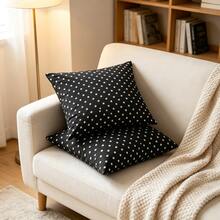 1 PC Sarung Bantal Motif Polkadot Kecil Modern, Sarung Bantal Dekorasi Dua Sisi, Cetak Digital, untuk Sofa Sofa Ruang Tamu Kamar Tidur Dekorasi Rumah - Hitam dan Putih - View 7