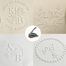 1 PC Custom Monogram Wedding Embosser -Custom Wedding Embosser Stamp,Personalized Embosser Stamp, Wedding Envelop Embosser, Napkin Embosser - Black - View 6