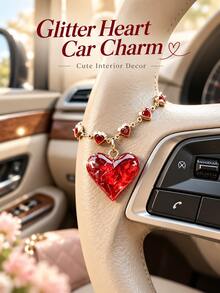An Exquisite Three-Dimensional Heart-Shaped Pendant For Car Steering Wheel, Fashionable Car Decoration Accessory For Ladies And Girls, Perfect Gift - A - View 7