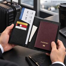 HOVI'S Travel Passport Holder - Multiple Card Slots & Document Pocket, Secure Passport Storage, Lightweight Durable Fabric, Easy To Carry - Black - View 4