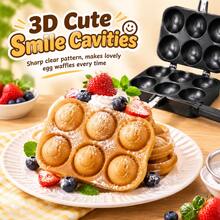 6-Cavity Smiling Face Pancake Maker, Nonstick Double-Sided Stovetop Pan With Long Handle, Fun-Shaped Breakfast Mold For Mini Pancakes, Cake Balls, Filled Pastries And Homemade Snacks - View 8