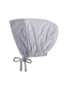 1pc Women's Lace Trim Adjustable Tie Inner Cap, Soft Modal Elastic Headscarf Inner Cap, Breathable Sleep Cap Chemotherapy Head Wrap, Multiple Colors Available - Multicolor - View 13