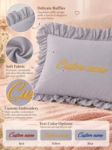 Personalized Pillowcase, Embroidered Couple Pillowcase, Couple Gift, Newlywed Gift, Wedding Keepsake - Multicolor - View 7
