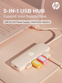 HP 5-In-1 USB Hub High-Speed USB 2.0 Splitter 4-Port Expansion Converter For USB Drive/Keyboard/Mouse/Mobile Hard Drive Plug And Play Compatible With Apple Mac/Windows/Android Phone/Tablet/Desktop/Laptop - View 15