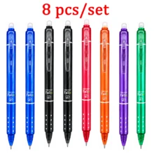 8-Pack Erasable Gel Pens, 6 Color Assorted Retractable Pens, Smooth Writing Refillable Pens With Eraser Tip For Students, School, Office, Note Taking, Journaling, Homework & Everyday Writing - Multiple Styles - View 3