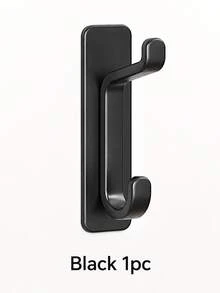 Self-Adhesive Wall Hook - Matte Black Towel Hook, Suitable For Bathroom And Kitchen; Multi-Functional Hook, Can Hang Coats, Bags And Robes; Waterproof, Drill-Free Wall Mount, Using Super Strong Removable Adhesive; Heavy-Duty Load Bearing Capacity. - Multicolor - View 14