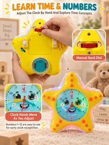 Musical Light Up Starfish Crawling Toy,Clock Face With Auto Steering Universal Wheels & Obstacle Avoidance,Gift For Toddlers Baby Boys Girls,Christmas - Multicolor - View 11