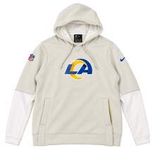 Nike NFL Los Angeles Rams Colorblock Hoodie With Drawstring, Light Beige, Adult - Beige - View 8