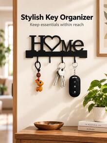 1pc Fashionable Metal Key Hook - Wall-Mounted Key Storage Rack Wall Decor Bathroom Storage Minimalist Modern Party Home Decor - Suitable For Living Room, Bedroom, Hallway, Office And Other General Areas - Multicolor - View 1