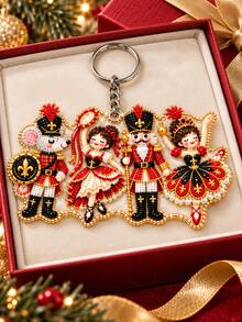 Gantungan Kunci Nutcracker Natal 2D, Gantungan Kunci Natal, Gantungan Pohon Natal Figur Prajurit Statis, Liontin Tas Nutcracker Menari, Cocok untuk Dekorasi Meja, Hadiah Liburan Kreatif untuk Kekasih, Teman dan Keluarga, Hadiah Natal Terbaik - beraneka warna - View 3