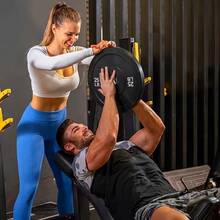 Un Par de Placas de Pesas con Revestimiento de Goma, Pesos Disponibles 15lb,25lb,35lb, Resistente al Desgaste, Equipo de Entrenamiento para Gimnasio y Gimnasio en Casa - Negro - Ver 2