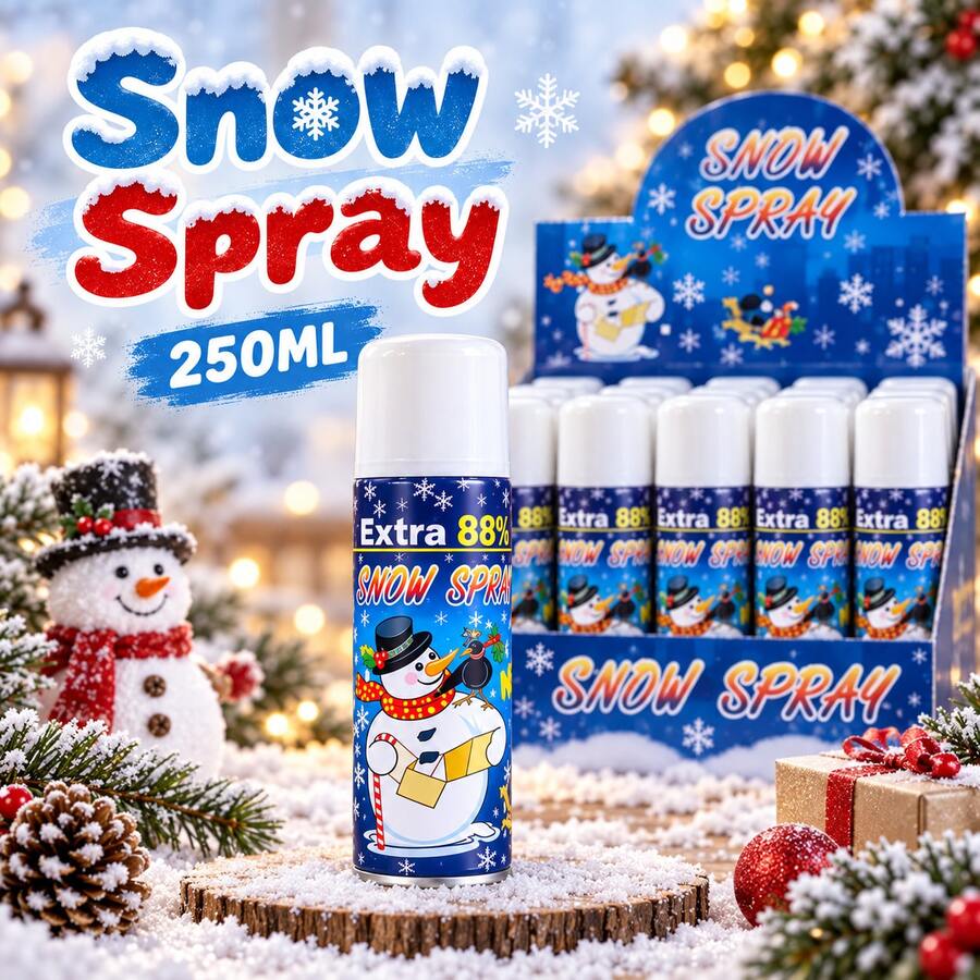 Holiday Snow Spray For Christmas Tree, Door Glass & Window Decor, 150ml / 250ml-Melts Into Water - View 1