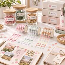 3m/Roll PET Polka Dot Washi Tape, Notebook Marker Stickers, Packaging Decoration Stickers, Daily Planner Check-Off Stickers, Ins Style Basic Material Scrapbook Stickers - Multicolor - View 8