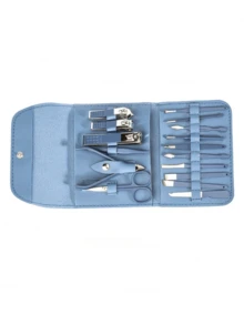 4/16Pcs Manicure Grooming Set, Stainless Steel Nail Care Kit With Storage Pouch, Portable Personal Hand & Foot Beauty Tools For Travel & Gift - Multicolor - View 13