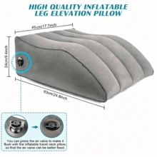 1/2pcs Inflatable Leg And Knee Support Pillow - Wedge Pillow, Gently Elevates Legs, Relaxes Muscles, Relieves Swelling, Improves Circulation, Suitable For Sleeping And Reading, Wedge Pillow For Sleep, Dark Gray - Light Grey - View 8