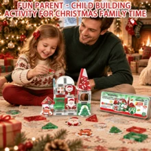 29pcs Christmas Theme Magnetic Tiles Set, Includes Christmas Character Magnetic Blocks, Can Freely Assemble Christmas House And Scene Models, STEM Sensory Toy, Back To School Preschool Magnetic Toy, Perfect Christmas And Halloween Gift For Children - Multicolor - View 6
