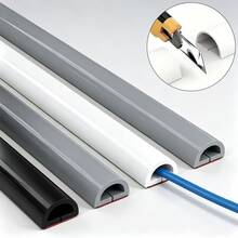 Cable Protection Cover, Self-Adhesive Mini Flexible Cable Tray, Household Cable Conduit, Semi-Circular Cable Tray, Concealed Cable Tray, Home/Office Specific Cable Tray, Easy To Install, Wire Invisible Solution - A - View 3