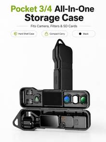 MIAOTU Hard Shell Storage Case For Osmo Pocket 3/4, All-In-One Portable Protective Box With Filter And Micro SD Card Slots, Includes Wrist Strap, Suitable For Travel And Daily Shooting - View 2