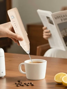 Electric Milk Frother Handheld Mini Milk Foamer Wireless Milk Mixer Barista Quality - Multicolor - View 4