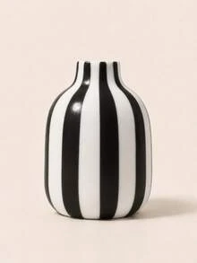 1PC Candy Color Vertical Striped Mini Vase, 7 Colors Glossy Bulb Shape Reed Diffuser Bottle, Dual Purpose Tabletop Decor For Dried Flowers, Bedroom Bathroom Home Decor, Oil & Reed Sticks Not Included - Striped Aroma Bottle - View 15
