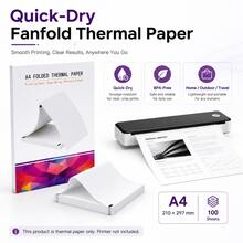 8.5 X 11 Inch A4 Thermal Printer Paper, BPA/BPS-Free, Folded Continuous Paper, Compatible With M08F, MT800, Brother PocketJet PJ762/PJ763MFi (100/200/300 Sheets) - A4 - View 5