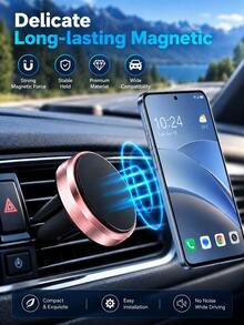 1/2/PCS Magnetic Car Air Vent Phone Holder, Magnetic Clip-On Universal Mount, Car Phone Mount, Hands-Free Navigation, Easy Installation, Daily Commute, Road Trip, Fall Travel, Football Season, Halloween Gift - Buckle-style - View 9