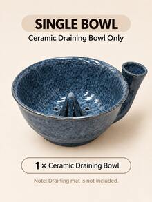 1/2pcs The Berry Swirl Ceramic Fruit Washing Bowl, Vortex Water Flow Side Inlet Design, Multi-Functional Strawberry, Blueberry And Small Fruit Colander Basket, Quick Drainage Kitchen Strainer, Durable Ceramic Berry Washing Basin, Suitable For Daily Home Food Preparation - Star Ring Large Drainer Bowl - View 21