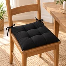1/4/6pcs Soft Chair Cushion Set, Plush Filled Seat Pads, Enhanced Comfort - Black - View 1