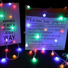 1Pack LED Colorful Ball String Lights, LED Frosted Small Ball String Lights,Ball Fairy String Lights,Indoor Decorative String Lights,Suitable For Outdoor, Atmosphere Decoration, Christmas Holiday Decoration (Battery Powered, Batteries Not Included) - Colorful - View 7