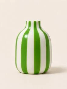 1PC Candy Color Vertical Striped Mini Vase, 7 Colors Glossy Bulb Shape Reed Diffuser Bottle, Dual Purpose Tabletop Decor For Dried Flowers, Bedroom Bathroom Home Decor, Oil & Reed Sticks Not Included - Striped Aroma Bottle - View 17