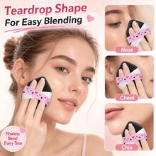 MONKIDS 3PCS Soft Wet & Dry Air Cushion Powder Fluffy Sponge,Thicker & Larger Wet & Dry Face Cleansing Puff, Cushion Powder Puff, Super Soft & Thick Powder Puff, Suitable For Foundation, BB Cream, Loose Powder, Wet & Dry Use - Multicolor - View 4