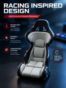 1pc Gaming Chair Style Phone Holder, Racing Seat Design Smartphone Stand - Suitable For Gaming, Watching Movies And Daily Desktop Use, Universal Smartphone Holder, Perfect For Phones And Tablets, Compact And Lightweight Design, Ideal For Home Office Or Travel, Stylish And Cool Desktop Decor - High Quality - View 7