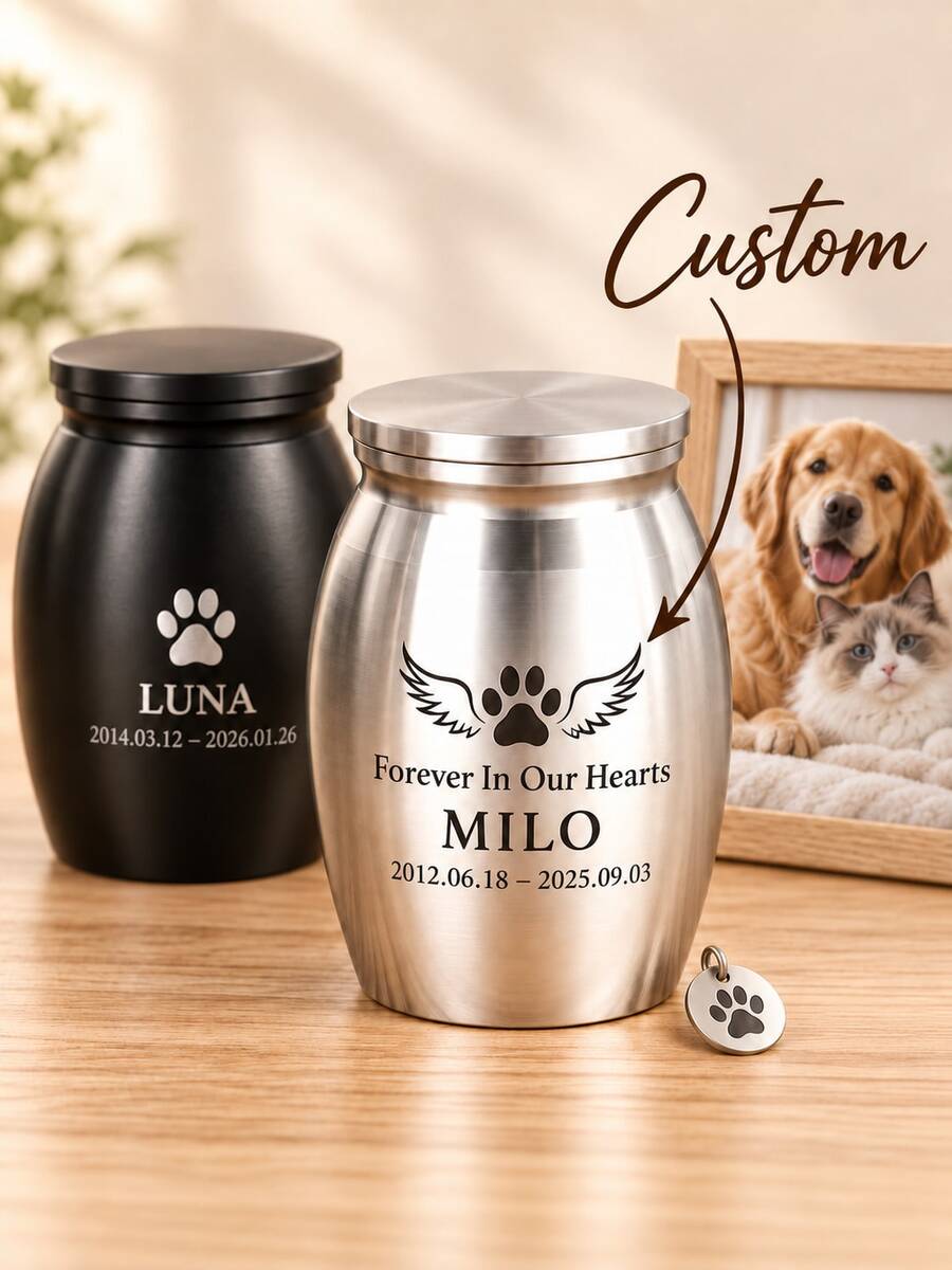 Pet Cremation Urn - Customized Engraved Memorial Keepsake Suitable For Dogs, Cats, Birds, Rabbits And Small Animals - Multicolor - View 1