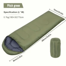 1pc Lightweight All-Season Camping Sleeping Bag - Warm Envelope Design, Lightweight And Compact, Drawstring Closure, Durable Nylon Material, Outdoor Adult Sleeping Bag For Winter Cold Protection, Camping And Hiking Sleeping Bag, Rectangular Shape Suitable For Outdoor Travel And Hiking, Camping Accessories, Hiking Gear, Modern Camping Equipment, Compact Storage Bag - Multicolor - View 4