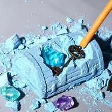 Children's Archaeology Digging Set DIY Pirate Treasure Chest Digging Toy Educational Science Experiment Digging Gemstone Surprise Creative Handmade Gift For Boys And Girls - Blue - View 7