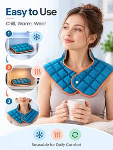 Multi-Section Shoulder Wrap Neck & Shoulder Universal Hot & Cold Compress Pad, Reusable, Microwave Heatable & Freezer , Soft Adjustable Material, Daily Comfort, "Cyber Monday" Special Offer - One Size Fits All - View 5