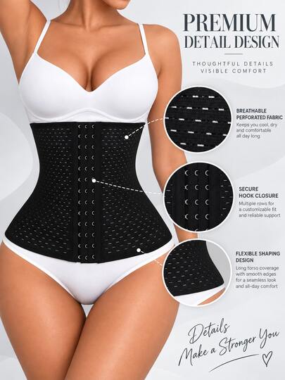 Women's Waist Cincher Shaping Waist Belt, Breathable Waist Tightening Band, 3-Row Hook & Eye Closure