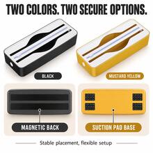 Space-Saving Plastic Wrap Dispenser With Hidden Sliding Cutter, Stable Suction Cup, Strong Magnetic Back And Reusable Hook And Loop, Suitable For Kitchen Wall, Refrigerator And Countertop For Plastic Wrap, Aluminum Foil, Parchment Paper And Wax Paper Rolls - View 9