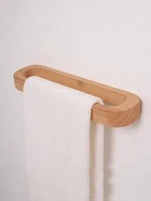 2/1pc Solid Wood Texture Wall-Mounted Towel Rack, Suitable For Bathroom, Bedroom And Walk-In Closet, Conveniently Hang Towels, Bath Towels And Clothes, Help You Organize Bathroom Supplies - Multicolor - View 3