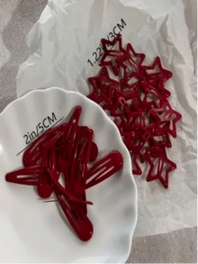 10pcs Red Five-Pointed Star Water Drop Clip Mini Cute Side Clip Bangs Clip Star Style Hair Clip Resin - Multicolor - View 9